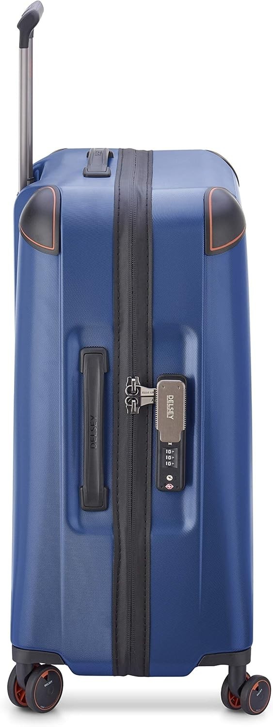 DELSEY PARIS Cactus Hardside Luggage with Spinner Wheel Navy Checked-Medium 24"