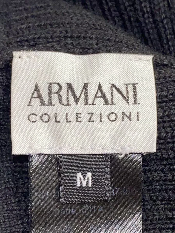 Gorra tejida de lana negra Armani Collezioni para hombre AUQ67 Foto 4 de 4