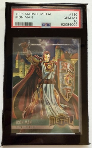 1995 Marvel Metal Card #130 IRON MAN ALTERNATE PSA 10 GEM MINT - POP 58