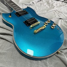 Metallic Blue SG Type Solid Electric Guitar Rosewood Fingerboard Gold Parts