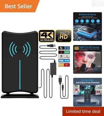 High-Performance 3600+ Mile TV Antenna - 4K Compatibility & Easy Installation