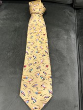 ALYNN Neckwear Men's Necktie Name That Fly MADE IN USA 100% Silk Yellow