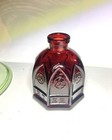 Vintage Wheaton NJ Glass Bottle Ruby Red Carter Cathedral Ink Well 2.5”D — photo 2