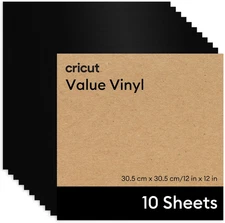 Cricut® Value Permanent Vinyl - 12 in X 12 In, Black (10 Ct)