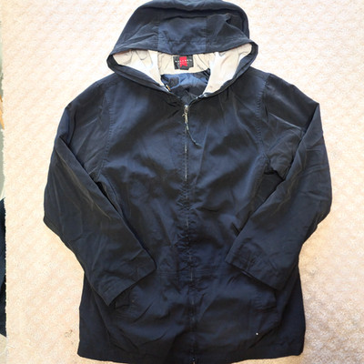 Gallery Artistik 3-in-1 Rain Coat Black Hooded Windbreaker Jacket Men's Large