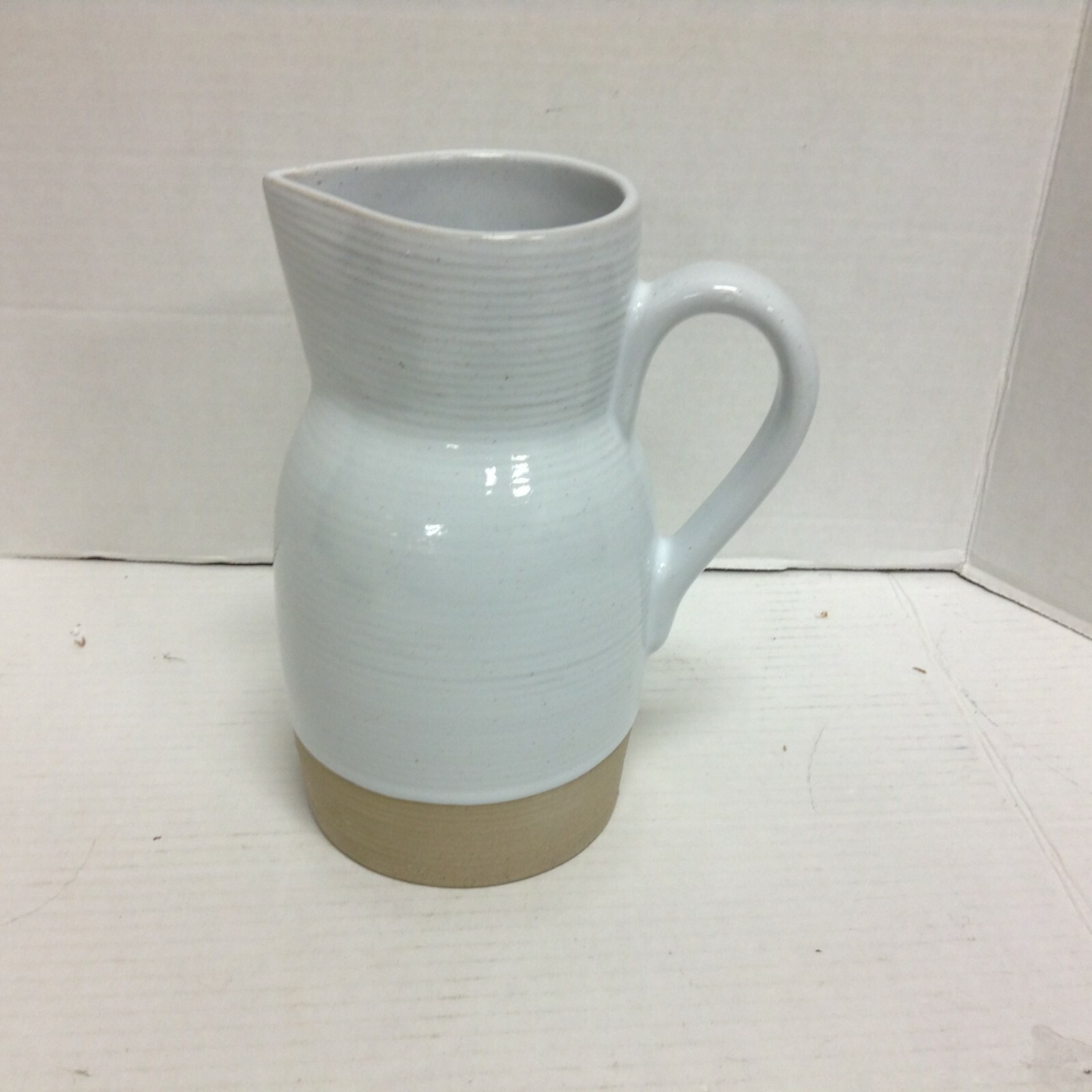 Pottery Barn Quinn Stoneware Water Drink Serving Pitcher Vase flower