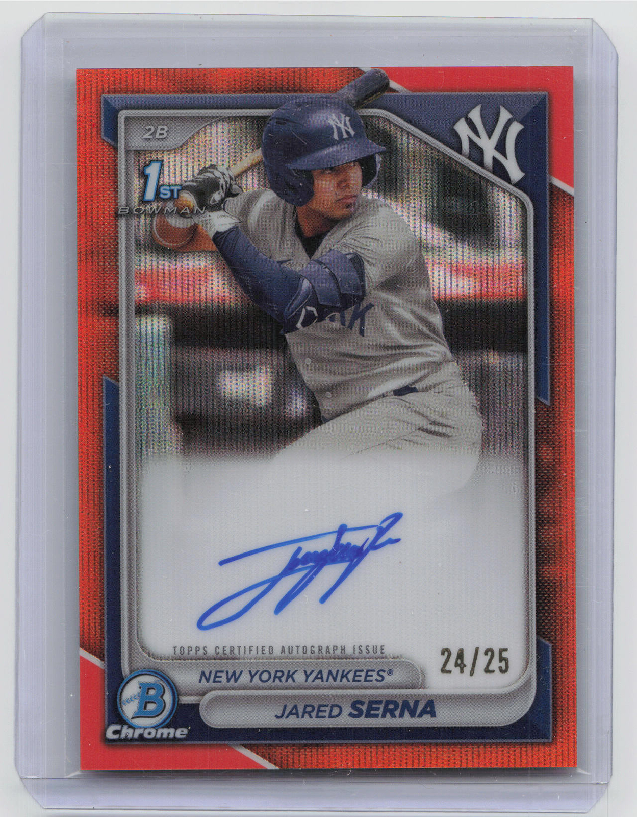 2024 Bowman Chrome #CPA-JS Jared Serna 1st Orange Wave Refractor Auto #/25