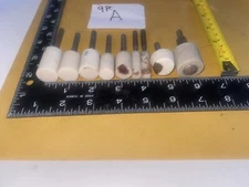 9 Pc Lot Abrasive White Mounted Stone Grinding Bits 1/4" Shank NOS