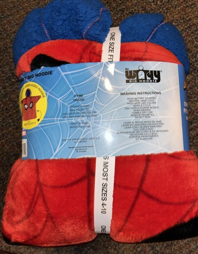 Marvel SpiderMan The Wayy Big Hoodie Size 4-10 Plush Oversized - Picture 5 of 5