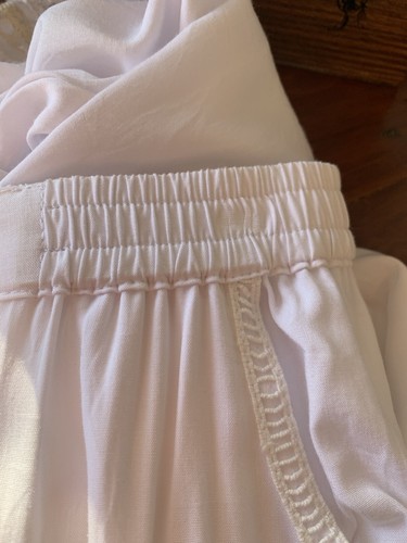 BILGOLA WHITE LACE TRIM SUMMER BOHO RESORT CRUISE COMFORTABLE 3/4 Pants size M/L - Picture 10 of 14