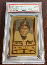1983 ROD CAREW PERMA GRAPHICS SUPER STAR CREDIT CARD GOLD PSA 9 ANGELS