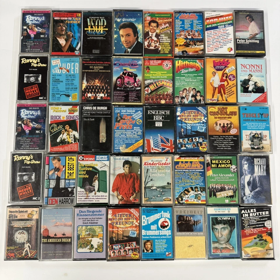 VTG cassette lot German UK only rock pop ronny 40 complete record cassettes Rare - Bild 2 von 4