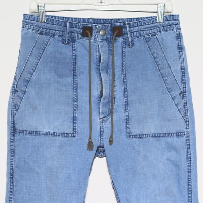 RRL Double RL Ralph Lauren Blue 100% Cotton Drop Crotch