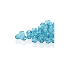 2mm Aqua True 2 Czech Faceted Fire Polished Glass Beads (2g)