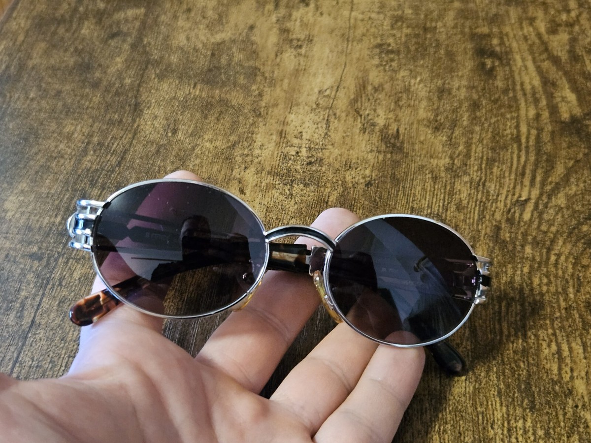 VINTAGE FENDI SL 7031 SILVER OVAL LOGO SUNGLASSES MADE IN