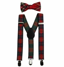 baby boy/girl toddler Red bow tie and suspenders set for Christmas Picture 