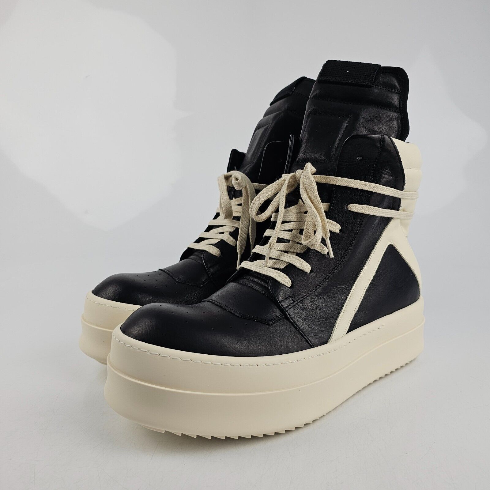 Rick Owens Geobasket Mega Bumper Black/Milk Sneakers New Size