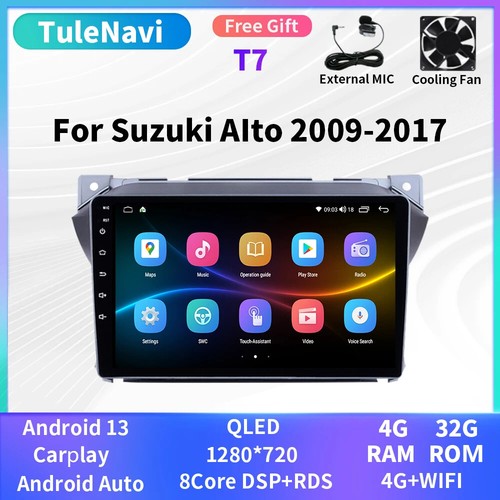 Radio de coche Android CarPlay reproductor multimedia pantalla GPS para Suzuki Alto 2009-2017 - Imagen 10 de 31