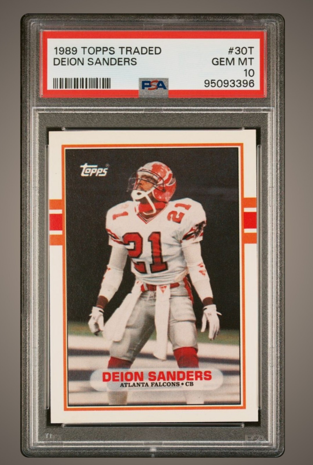 1989 Topps Traded Deion Sanders RC 30T PSA 10 GEM MINT Falcons PRIME