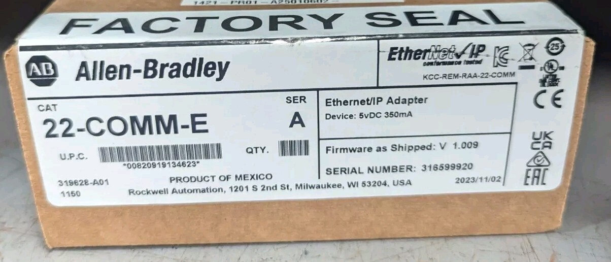 22COMME Allen-Bradley 22-COMM-E PowerFlex Ethernet/IP Adapter ...