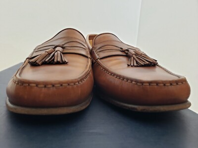 Santoni Dallas men leather loafer with twin tassel, made in  display picture 3