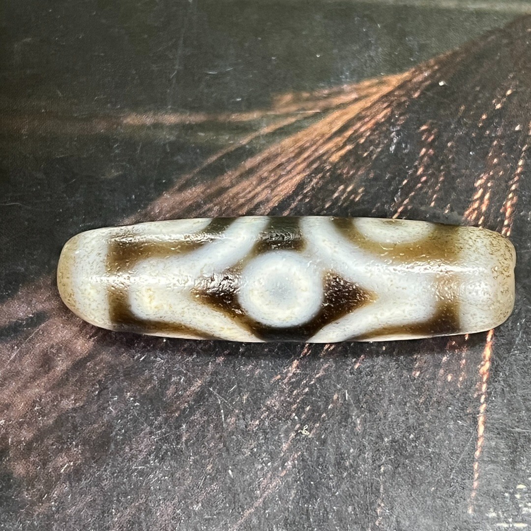 その他 dzi Tibetan Buddhism Agate Inlaid Silver Wire Tourmaline Gem 3
