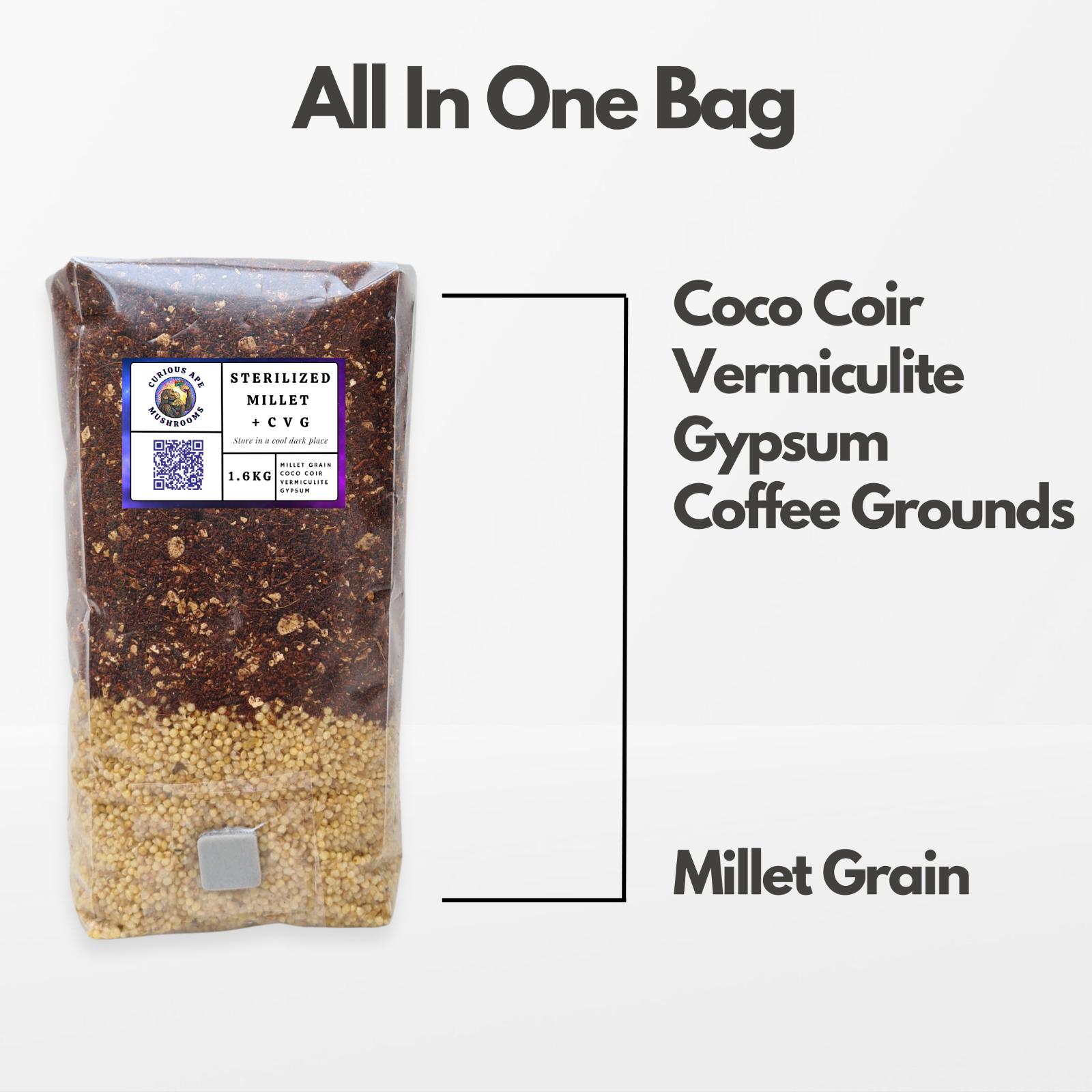 Mushroom AllInOne Millet CVG Grow Bag 4 Pack eBay