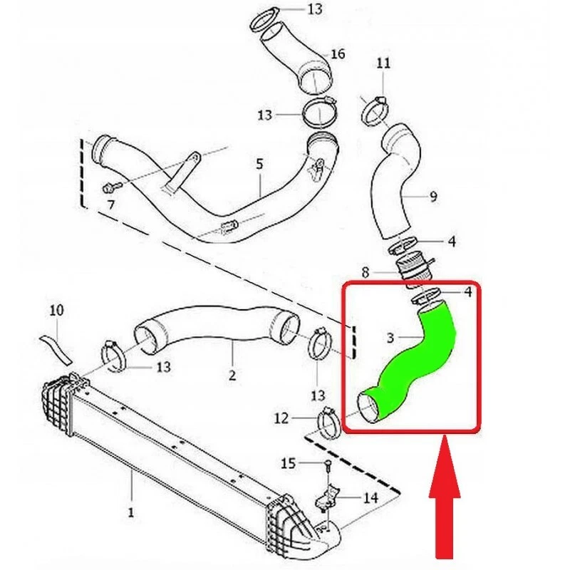Turboschlauch Ladeluftschlauch für VOLVO XC70 II (136) 2.4 D5 31370210 - Bild 4 von 4