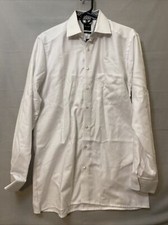 Olymp Mens Long Sleeve Button Up Shirt White Cotton Classic Size 15.5 33