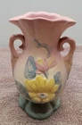 HULL Pottery Magnolia Vase Pastel Pink Blue 13- 4 3/4" Tall.