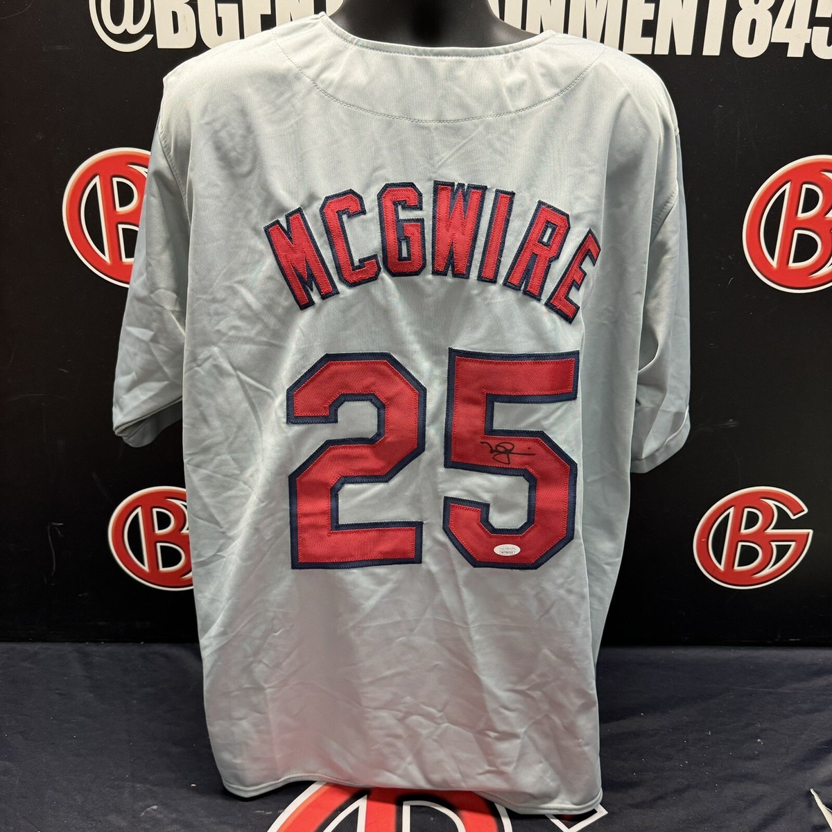 Mark McGwire Signed St Louis Cardinals Grey Jersey Autographed JSA