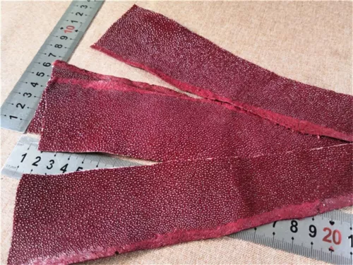 2PCS Real Stingray Shagreen Skin Leather Hide Pelt Scraps Rawhide Off-Cuts Strip - Picture 13 of 22