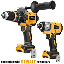 For DEWALT 20V Battery Cordless Hammer Drill/Impact Driver Power Tool Combo Kit