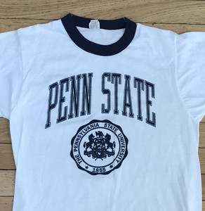 Penn State University T Shirt Adult S White Ringer NCAA College Vintage 80s USA | eBay