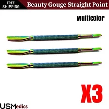 Cuticle Pusher Beauty Gouge Straight Nails Care Cuticle Tools NEW X3 BEADEN®