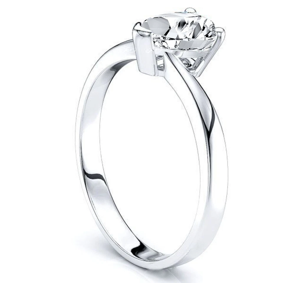 1 Ct Pear Cut Lab-Created Diamond Solitaire Engagement Ring 925 Sterling Silver - Image 3 of 4
