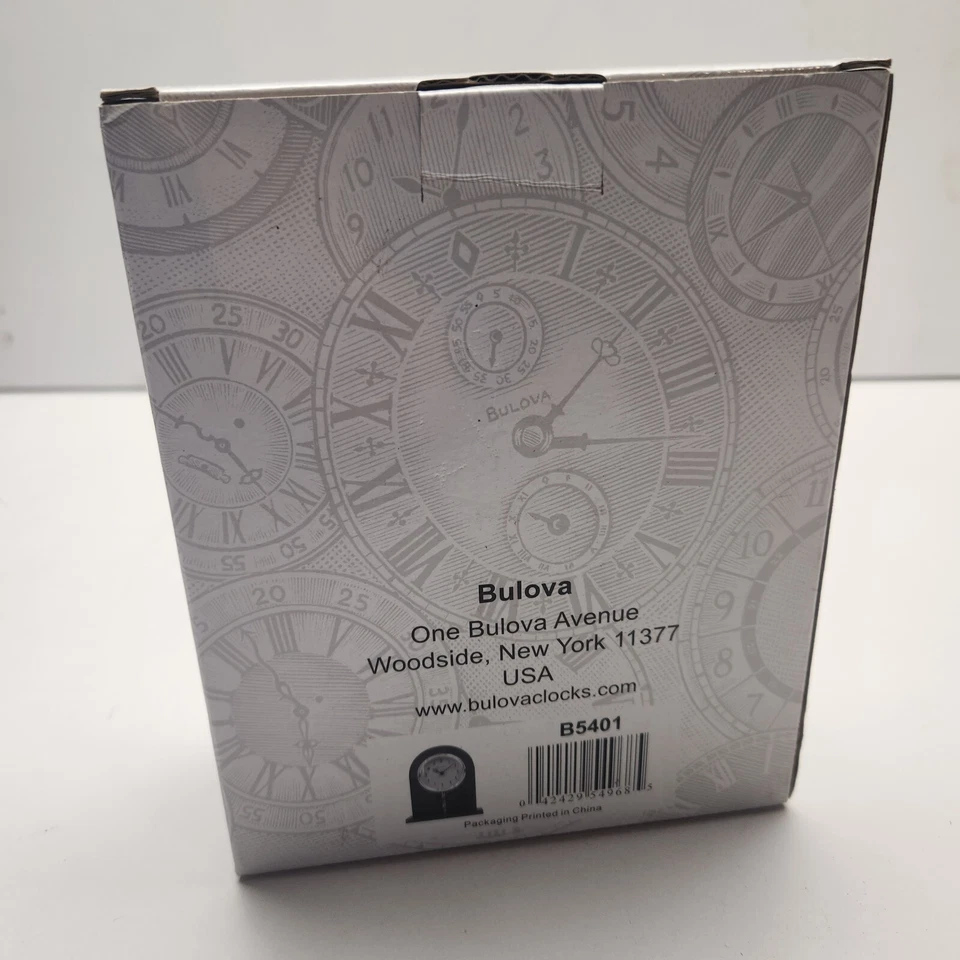 Bulova Hampton Wood Brown Cherry Stain Analog Tabletop Clock B5401 - Image 2 of 4