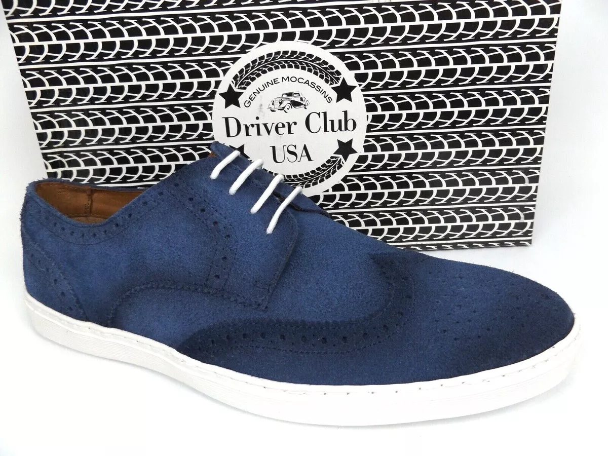 Driver Club Mens Princeton Jeans Blue Suede Wing Tips Oxford Size