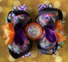 Large Halloween Hair Bow; Hocus Pocus Bow; Pumpkin Bow; Layered OTT Girl  s Bow