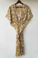 Indian Floral Printed Kaftan Cotton Hippie Maxi Women Nightwear Caftan Dress