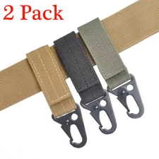 2 PACK Key Holder for Duty Belts Tactical Molle Webbing Buckle Carabiner Clips
