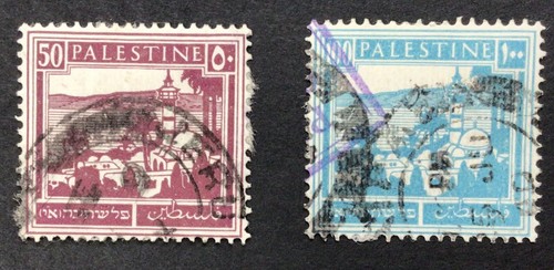 PALESTINE STAMPS SG100 & 102 SEA OF GALILEE, 1927 GOOD USED - Picture 5 of 5