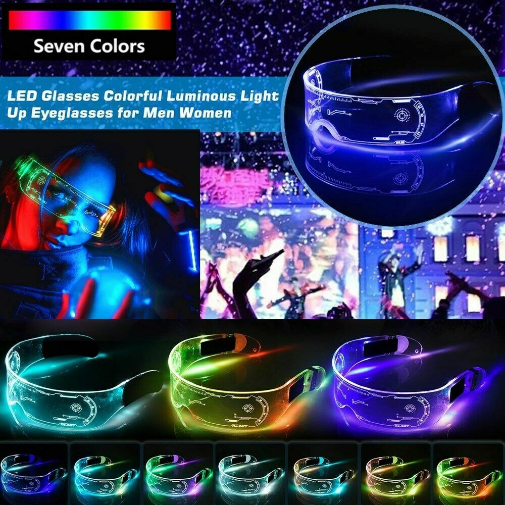 7 Color Light Up Glasses LED Visor Glasses LED 7 Colors Light Up ...