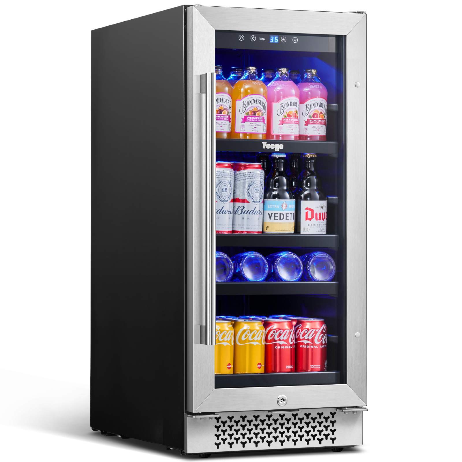Yeego 15" Beverage Cooler Refrigerator Mini Beer Fridge Freestanding 80