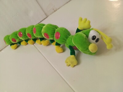 VTG Fiesta Caddypillar Caterpillar Plush 18'' Long Green with Red Spots w/TAG