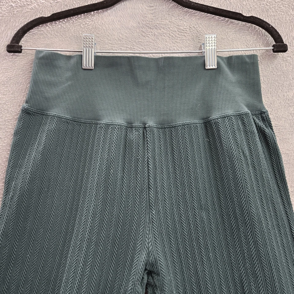 Pantalones ROSA Victoria's Secret Mujer L Verde Geométrico Acampanado Logo 30" Entrepierna Foto 4 de 4