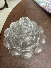 Smith Glass Round Covered Butter/Cheese Dish