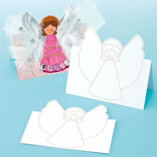 Baker Ross EX822 Christmas Angel Pop Up Cards for Children to Make and Embellish