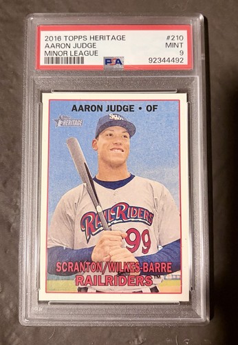 Topps 2016 Heritage Minor League Aaron Judge RailRiders RC Base #210 PSA 9