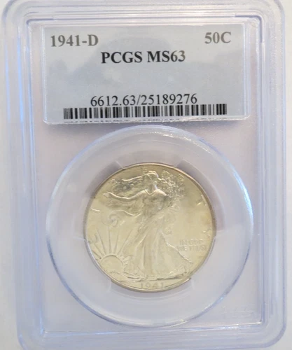 1941-D 50C PCGS MS63 HALF DOLLAR WALKING LIBERTY SILVER COIN